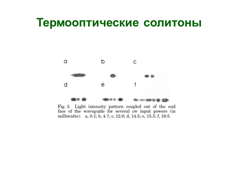 Термооптические солитоны